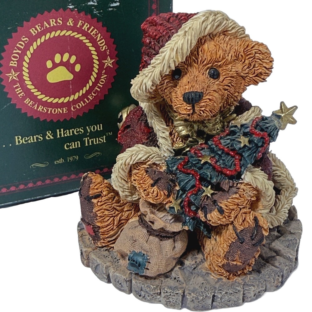 Boyds Bears & Friends Bearstone Collection Christmas Figurine 1993 Style 2030